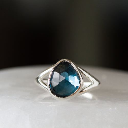 London Blue Topaz Cleo Ring in Sterling Silver #5