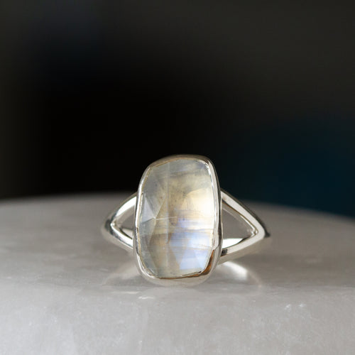 Moonstone Silver Cleo Ring in Sterling Silver #6