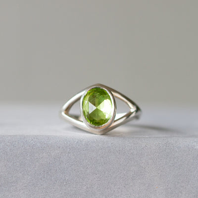 Peridot Cleo Ring in Sterling Silver