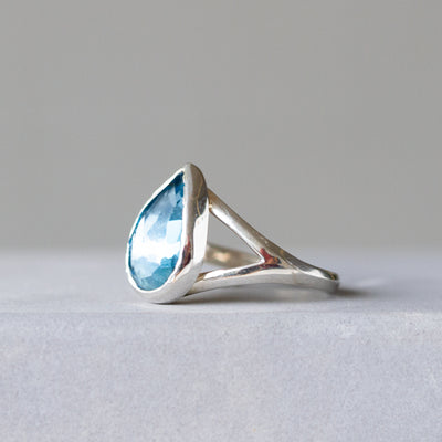 Swiss Blue Topaz Cleo Ring in Sterling Silver #1