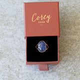 Tanzanite Silver and Gold Cleo Ring