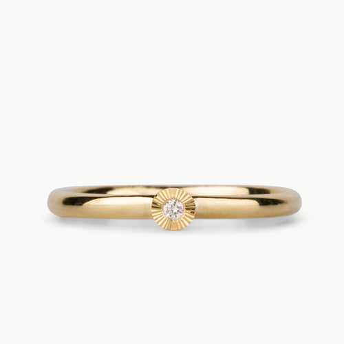 Micro Aurora Diamond Stacking Ring in Yellow Gold