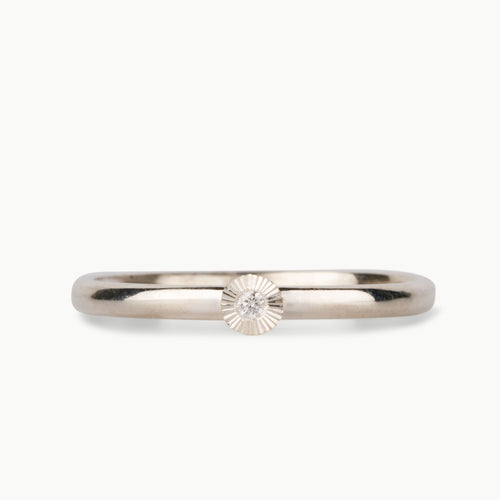 Micro Aurora Diamond Stacking Ring in Silver