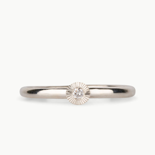 Small Aurora Diamond Stacking Ring in Silver