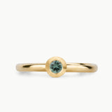 Teal Montana Sapphire Large Aurora Stacking Ring in Yellow Gold
