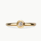 Large Aurora Diamond Stacking Ring in Yellow Gold