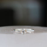 Large Aurora Diamond Stacking Ring in Silver