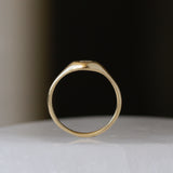 Gold Pebble Signet Ring with Diamond