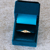 Gold Pebble Signet Ring with Diamond