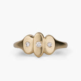 Gold Cairns Ring with Diamonds