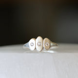 Silver Cairns Ring with Diamonds