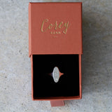 Token Oval Ring with Block Letter Engraving