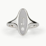 Token Oval Ring with Block Letter Engraving