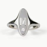 Token Oval Ring with Block Letter Engraving