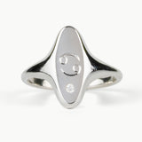 Token Oval Ring with Zodiac Engraving