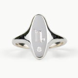 Token Oval Ring with Zodiac Engraving