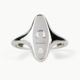 Token Oval Ring with Zodiac Engraving
