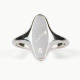 Token Oval Ring with Zodiac Engraving