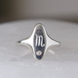 Token Oval Ring with Scorpio Engraving - Seconds