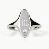 Token Oval Ring with Zodiac Engraving