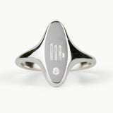 Token Oval Ring with Zodiac Engraving