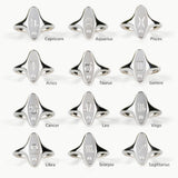 Token Oval Ring with Zodiac Engraving