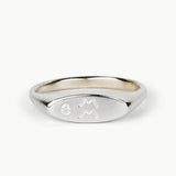 Token Sideways Oval Ring with Zodiac Engraving