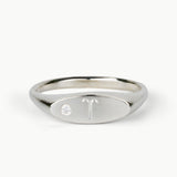 Token Sideways Oval Ring with Zodiac Engraving