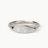 Token Sideways Oval Ring with Zodiac Engraving