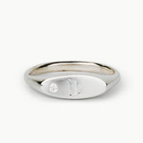 Token Sideways Oval Ring with Zodiac Engraving