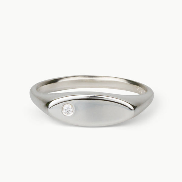 Token Sideways Oval Ring with diamond