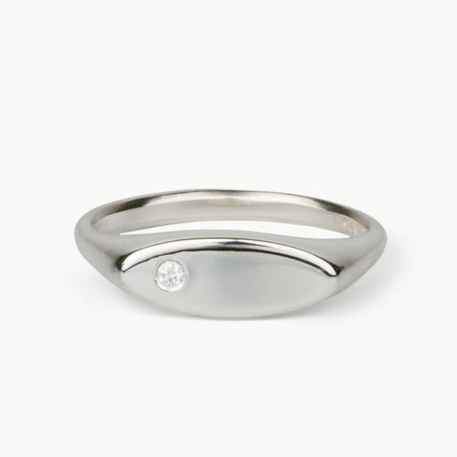 Token Sideways Oval Ring with diamond