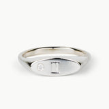 Token Sideways Oval Ring with Zodiac Engraving