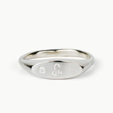 Token Sideways Oval Ring with Zodiac Engraving