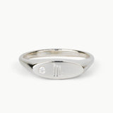 Token Sideways Oval Ring with Zodiac Engraving
