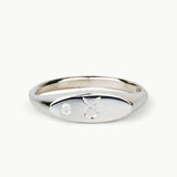 Token Sideways Oval Ring with Zodiac Engraving