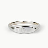 Token Sideways Oval Ring with Zodiac Engraving