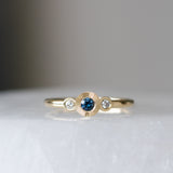 Aurora Three-Stone Stacking Ring with Blue Montana Sapphire