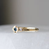 Aurora Three-Stone Stacking Ring with Blue Montana Sapphire