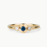 Aurora Three-Stone Stacking Ring with Blue Montana Sapphire