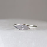 Token Sideways Oval Ring with Scorpio Engraving - Seconds
