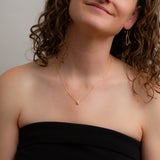 Diamond Small Aurora Birthstone Necklace Yellow Gold