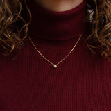 Diamond Small Aurora Birthstone Necklace Yellow Gold