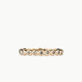 Grey Salt and Pepper Diamond and Gold Droplet Band
