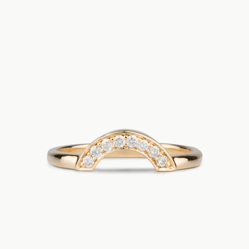 Medium White Diamond Pavé Arch Band