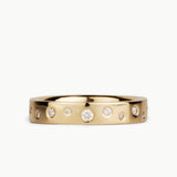 Shiny Tioga Gold and Scattered Diamond Band