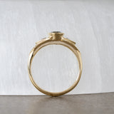 .60ct Three-Stone Athena Engagement Ring - Grey-Green Montana Sapphires in 14k Yellow Gold