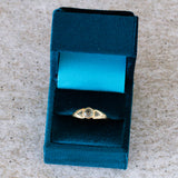 .60ct Three-Stone Athena Engagement Ring - Grey-Green Montana Sapphires in 14k Yellow Gold