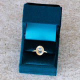 .89ct North-South Oval Aurora Engagement Ring - Light Blue Montana Sapphire in Yellow Gold