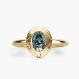 1ct North-South Oval Aurora Engagement Ring - Montana Sapphire in Yellow Gold